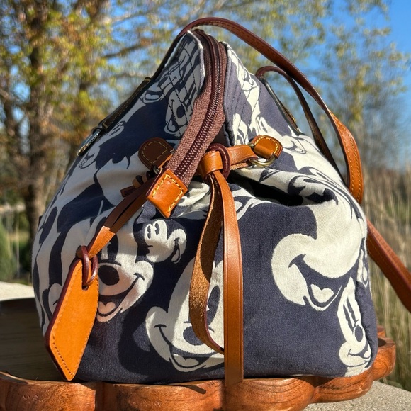 Vintage Dooney & Bourke Mickey Faces Large Domed Satchel Rare GUC - Picture 11 of 17